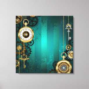 Toile Veille bijoux Steampunk sur un Arrière - plan vert