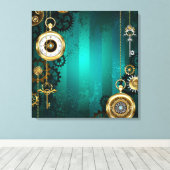 Toile Veille bijoux Steampunk sur un Arrière - plan vert (Insitu (Plancher de Bois))
