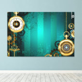 Toile Veille bijoux Steampunk sur un Arrière - plan vert (Insitu (Plancher de Bois))