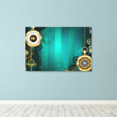 Toile Veille bijoux Steampunk sur un Arrière - plan vert (Insitu (Plancher de Bois))