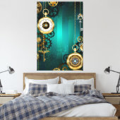 Toile Veille bijoux Steampunk sur un Arrière - plan vert (Insitu(Chambre))