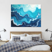 Toile Veines de l'océan – Fluide marin 101x81 Abstrait (Insitu(Chambre))
