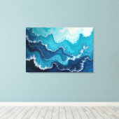 Toile Veines de l'océan – Fluide marin 91x61cm Abstrait (Insitu (Plancher de Bois))