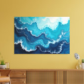Toile Veines de l'océan – Fluide marin 91x61cm Abstrait (Insitu(Salon))