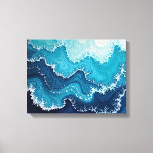 Toile Veines de l'océan – Fluide marin abstrait 40x30 cm (Recto)