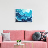 Toile Veines de l'océan – Fluide marin abstrait 40x30 cm (Insitu(Salon))