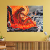 Toile "Veines du Volcan" - Portrait de femme volcanique (Insitu(Salon))