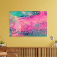 “Vélin éthéré” – Abstrait Bleu Sarcelle Rose