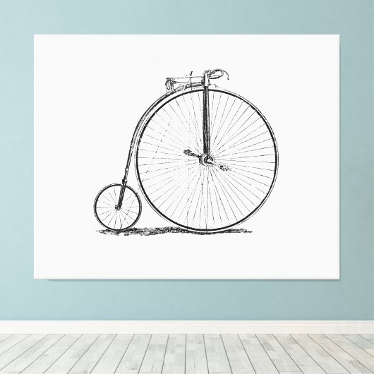 Toile Vélo à grande roue Penny Farthing (Insitu (Plancher de Bois))