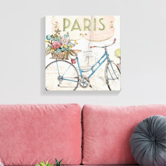 Toile Vélo Paris Fleurs (Insitu(Salon))