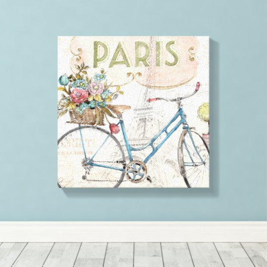 Toile Vélo Paris Fleurs (Insitu (Plancher de Bois))
