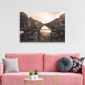 Toile Vélos au coucher du soleil à Amsterdam (Insitu(Salon))