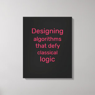 Toile Velvet Black Neon Rouge Rubik Quantum