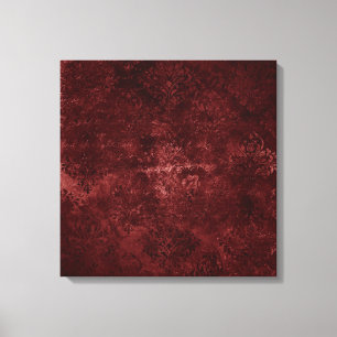 Toile Velvety Henna Damask   Grunge rouge