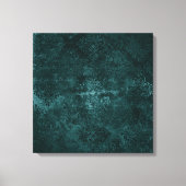 Toile Velvety Turquoise Damask | Grunge vert foncé Baroq (Recto)
