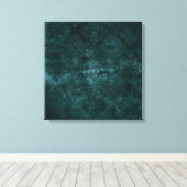 Toile Velvety Turquoise Damask | Grunge vert foncé Baroq (Insitu (Plancher de Bois))