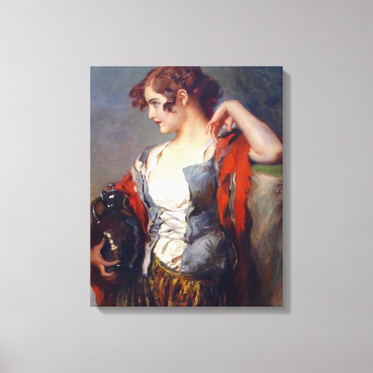 Toile Vendeuse vintage Avec Un Bocal (Recto)
