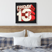 Toile Vendredi 13 | Logo 3D empilé saignant (Insitu(Chambre))