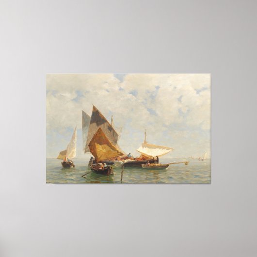 Toile Venise, bateau de pêche dans la lagune (1889) (Recto)