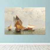 Toile Venise, bateau de pêche dans la lagune (1889) (Insitu (Plancher de Bois))