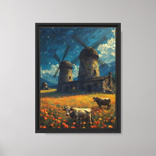 Toile Vent de moulin à vent Starry