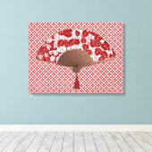 Toile Ventilateur japonais en papier feuille, rouge fonc (Insitu (Plancher de Bois))