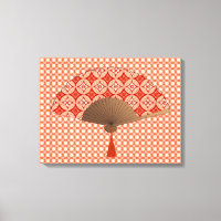 Ventilateur Japonais, Shippo Motif, Mandarin Orang