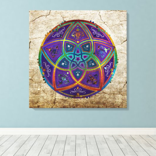 Toile Vénus Fleur d'amour fineART Oriental Antique lila (Insitu (Plancher de Bois))