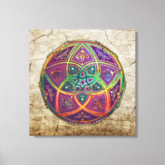 Toile Vénus Fleur d'amour fineART Oriental Antique Or (Recto)