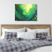 Toile Verdant Veins – 24"x18" Jungle Flow Abstract Fluid (Insitu(Chambre))