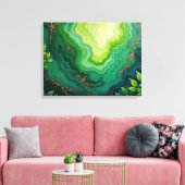Toile Verdant Veins – 24"x18" Jungle Flow Abstract Fluid (Insitu(Salon))