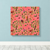 Toile Verdure rustique rétro Aquarelle de forêt d'automn (Insitu (Plancher de Bois))