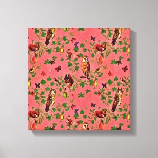 Toile Verdure rustique rétro Aquarelle de forêt d'automn (Recto)