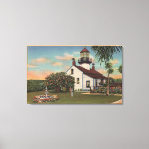 Toile Verger Pacifique, CA - vue de phare de Pinos de