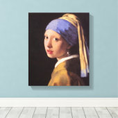 Toile Vermeer - La fille avec la perle d'oreille (Insitu (Plancher de Bois))