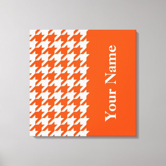 Toile Vermillion Elegant Houndstooth avec nom (Recto)