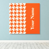 Toile Vermillion Elegant Houndstooth avec nom (Insitu (Plancher de Bois))