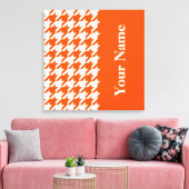 Toile Vermillion Elegant Houndstooth avec nom (Insitu(Salon))