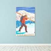 Toile VermontSkier transportant des skis (Insitu (Plancher de Bois))