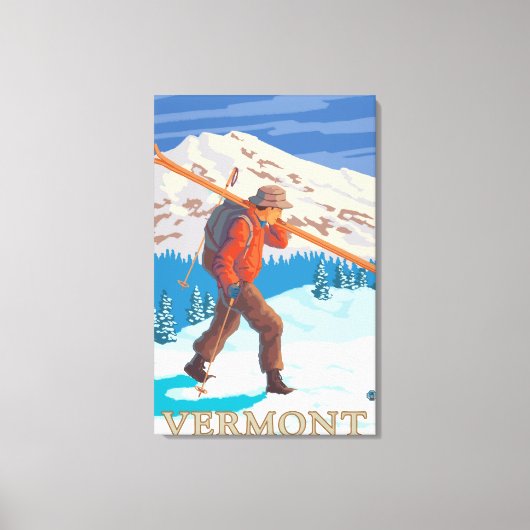 Toile VermontSkier transportant des skis (Recto)