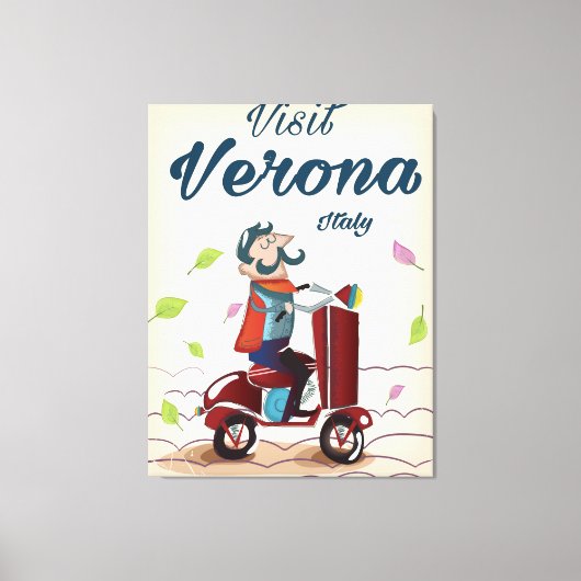 Toile Vérone poster de voyage scooter italien (Recto)