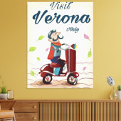 Toile Vérone poster de voyage scooter italien (Insitu(Salon))