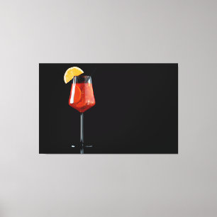 Toile Verre de cocktail Spritz isolé sur noir