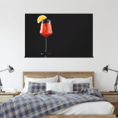 Toile Verre de cocktail Spritz isolé sur noir (Insitu(Chambre))
