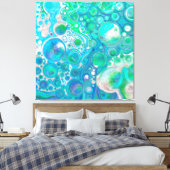 Toile Verre de mer Bleu et Marbre vert Fluide Art (Insitu(Chambre))