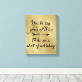 Toile Verre de vin prise de Whiskey (Insitu (Plancher de Bois))