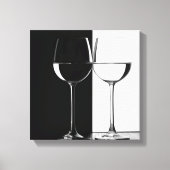 Toile verres à vin noir et blanc motif mur (Recto)