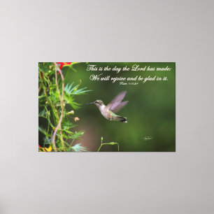 Toile Vers de bible de 118:24 de psaume de colibri en