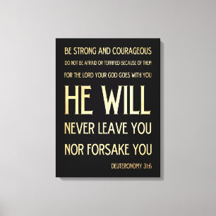 Toile Vers scriptural de bible - 31:6 de Deuteronomy