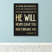 Toile Verse biblique scripturaire - Deutéronome 31:6 (Insitu (Plancher de Bois))
